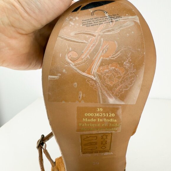 FREE PEOPLE Plateforme Lisbon Maryjane Daim Suede Brandy Retro 60-70βs Boho 39 - Picture 12 of 12